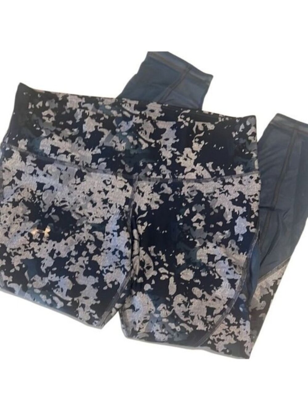 Under Armour Blue Heatgear Compression Mesh Inset 7/8 Leggings Size Large